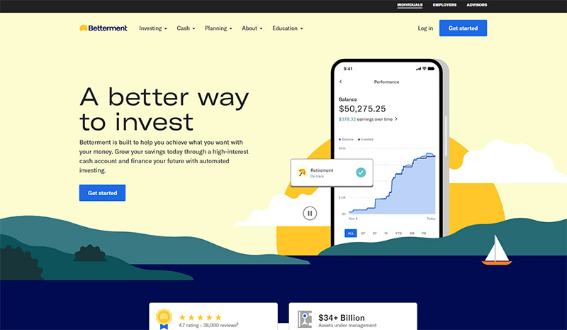 Betterment Financial Website