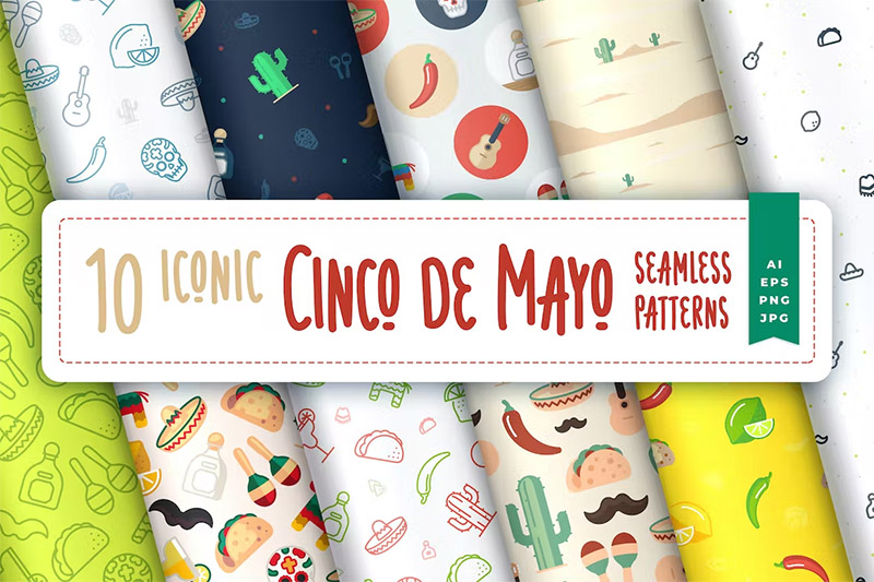 Cinco de Mayo Seamless Patterns
