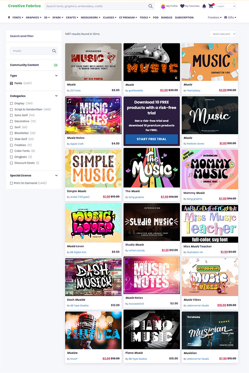 Creative Fabrica Search Results