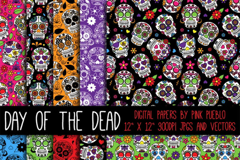 Mexican Backgrounds & Patterns (Cinco de Mayo, Day of the Dead, & More)