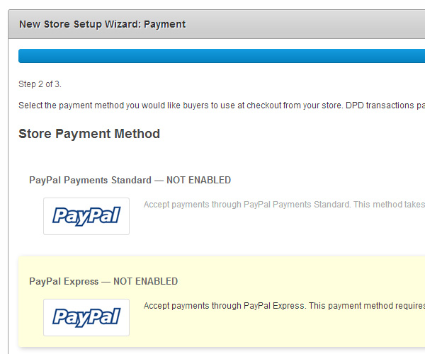 Setting up payment data