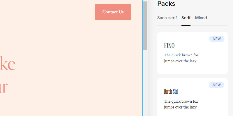 Choosing a font pack