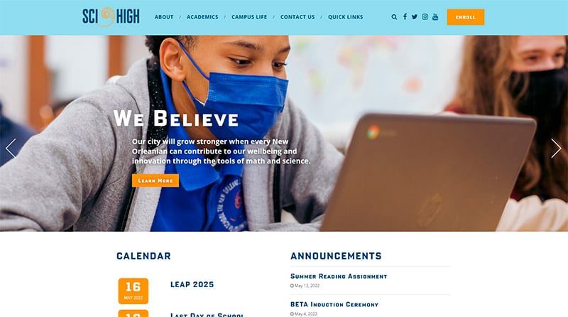 Sci High School Website