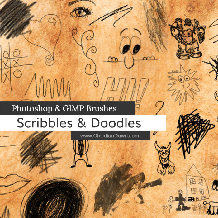 Scribbles and Doodles GIMP Brushes