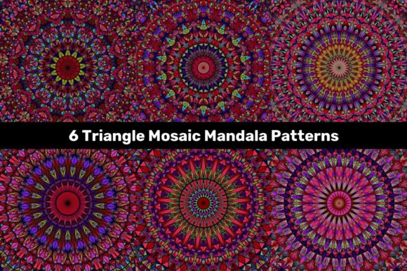 Colorful Triangle Mandala Patterns